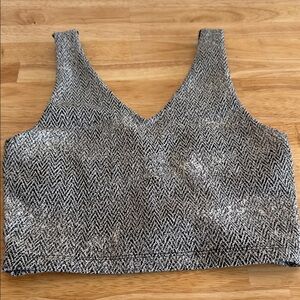Gray Herringbone Women's Top